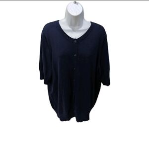 NWOT Women Within Shrug Cardigan Sweater 1X Short Sleeve Blue #2500